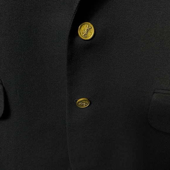 Vintage Yves Saint Laurent YSL Navy Wool Gold Button Blazer Mens US 38-40 FRANCE - Picture 4 of 7